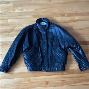 Winlit Leather Bomber Jacket